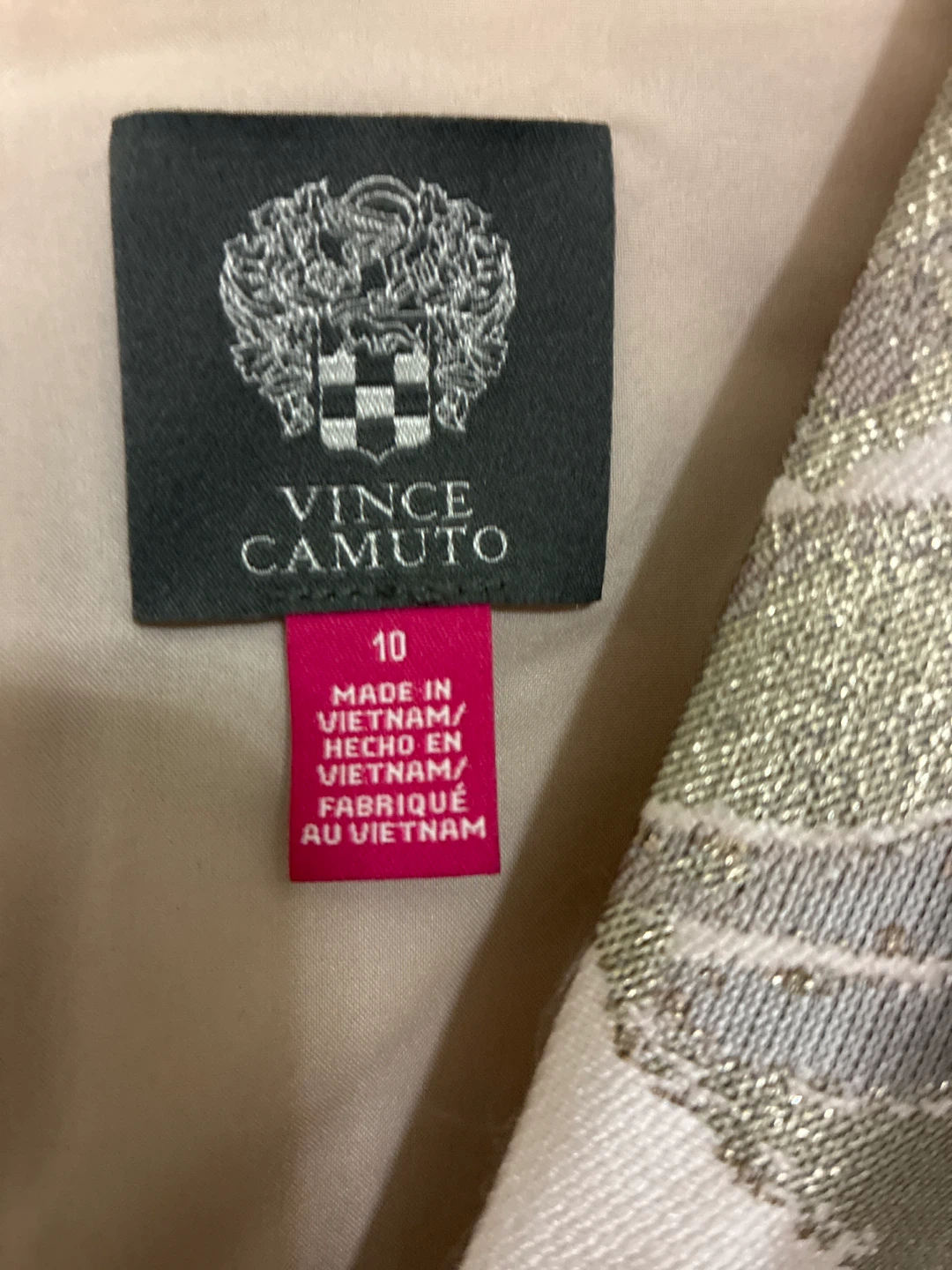 New Vince Camuto Jacquard Metallic Fit and Flare Dress Size 10 - photo 4