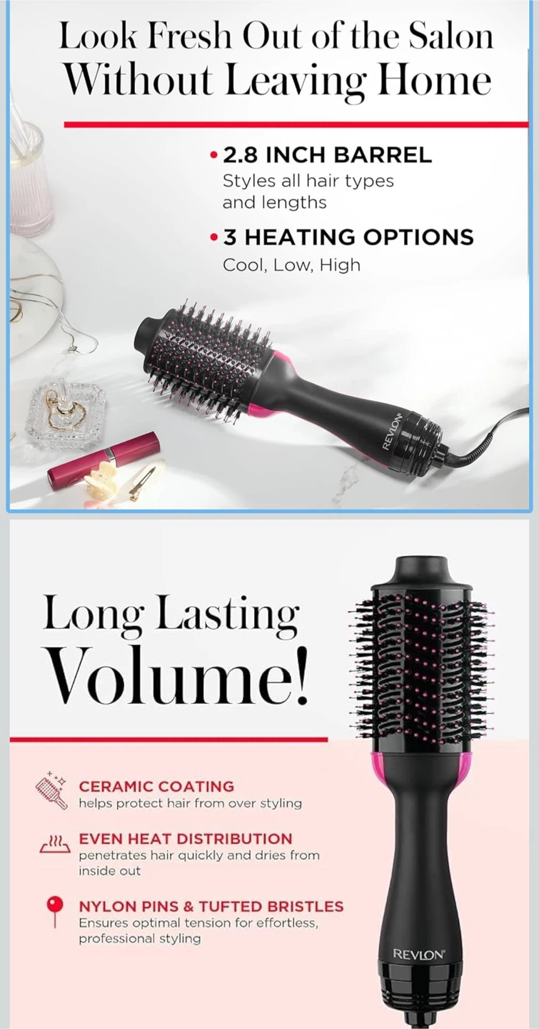 Revlon One-Step Hair Dryer and Volumizer - Black - photo 3