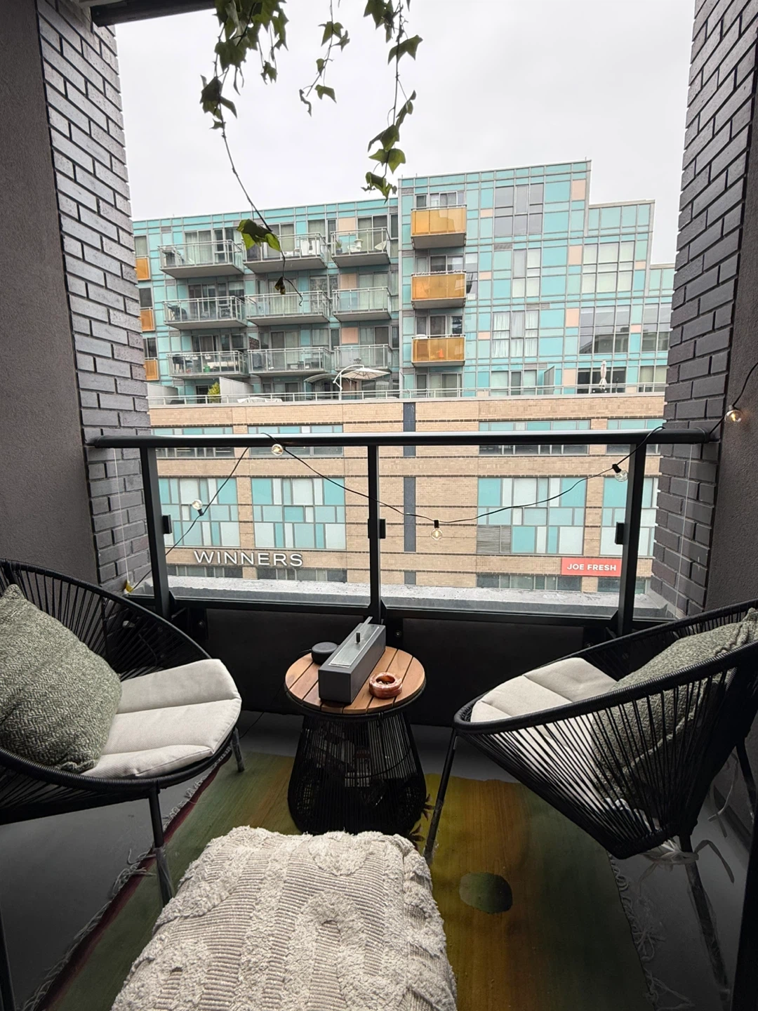 Balcony Set - Black Woven chairs & table