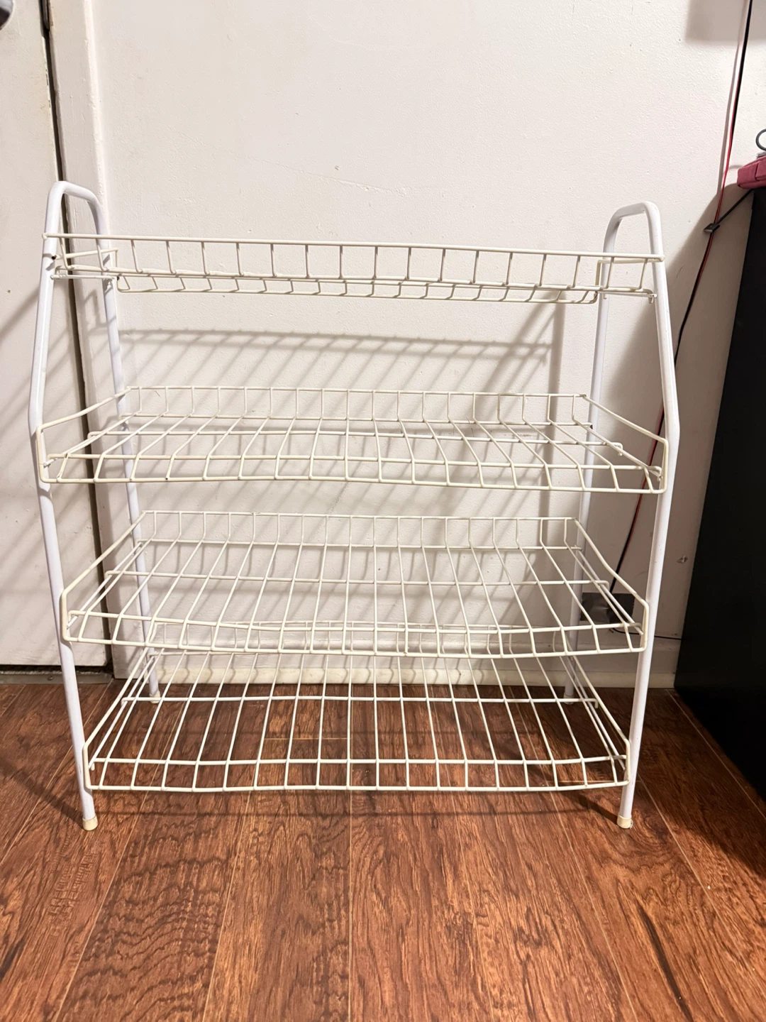 White 4-Tier Wire Shelf Storage Rack