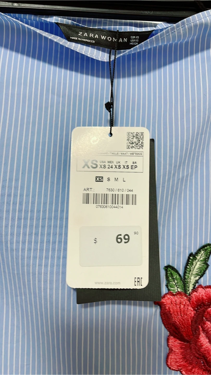 New ZARA WOMAN Striped Off Shoulder Dress - photo 3