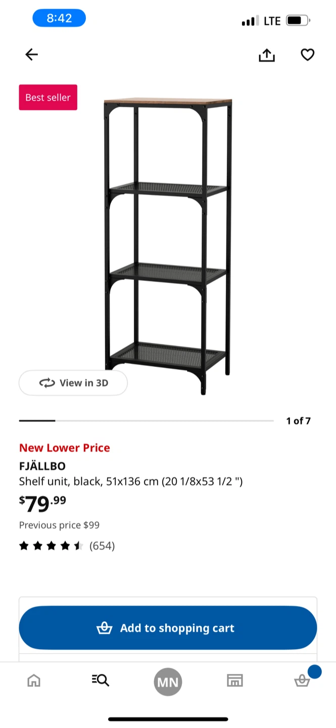 IKEA FJÄLLBO Shelf Unit - Black