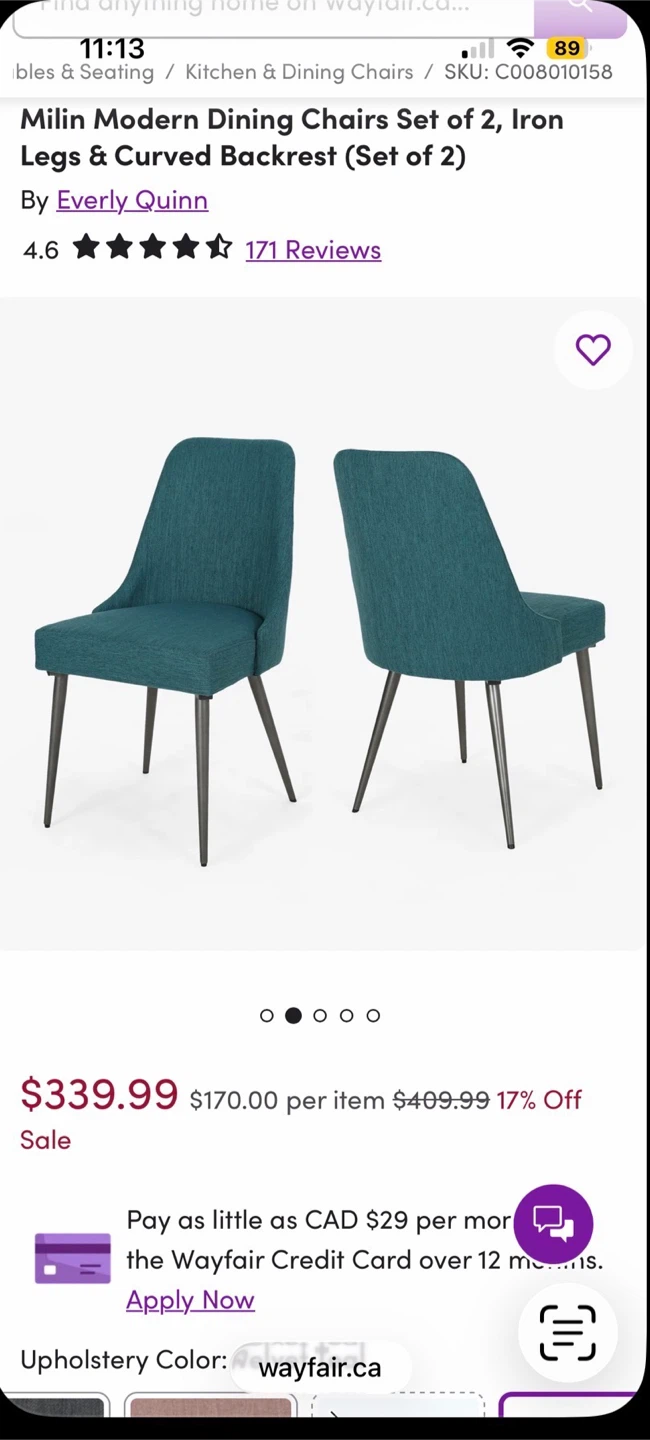 Everly Quinn Milin Modern Dining Chairs - Set of 2 - photo 2
