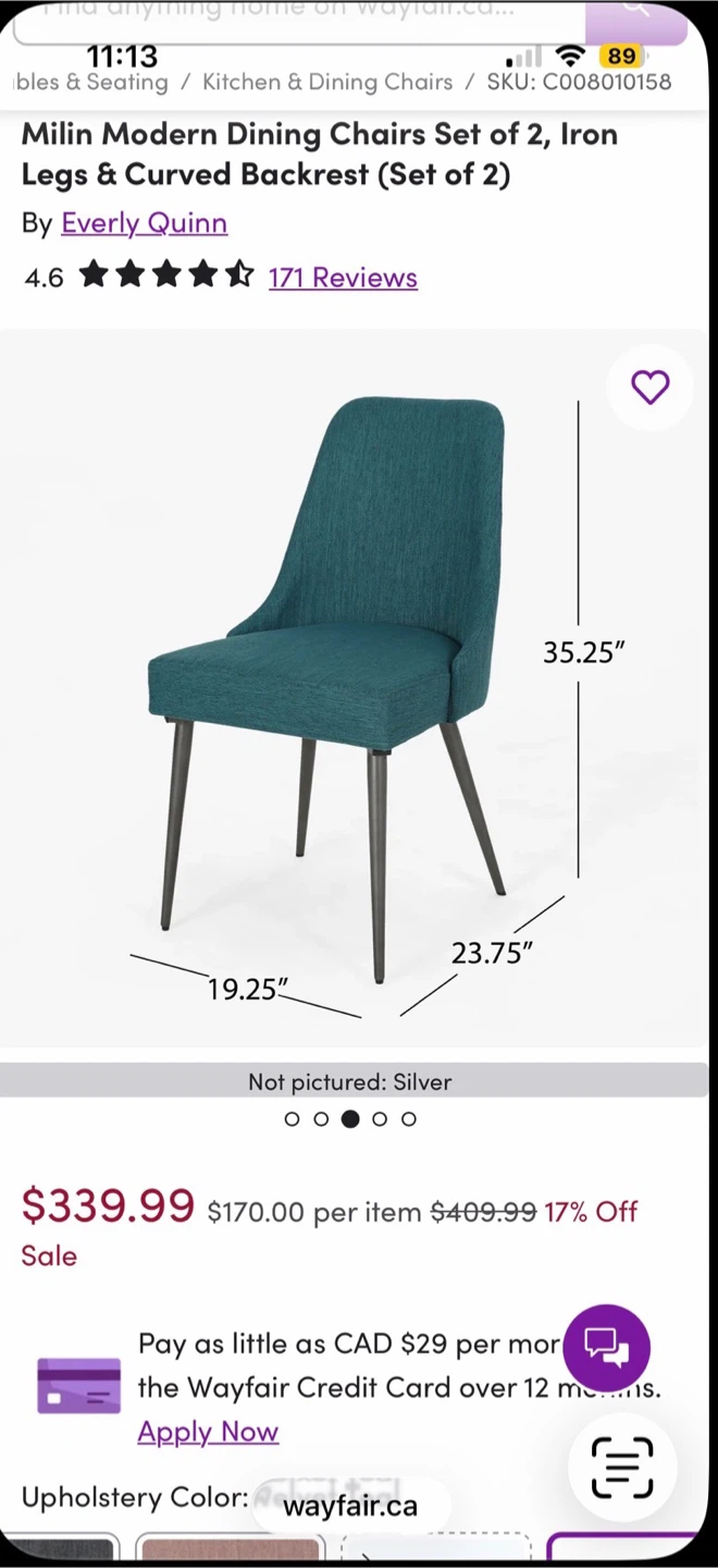 Everly Quinn Milin Modern Dining Chairs - Set of 2 - photo 3
