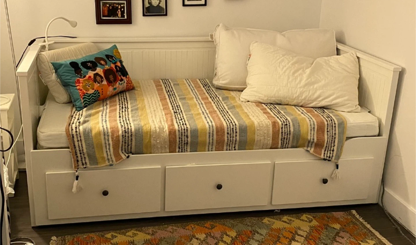 IKEA White Daybed with 3 Drawers