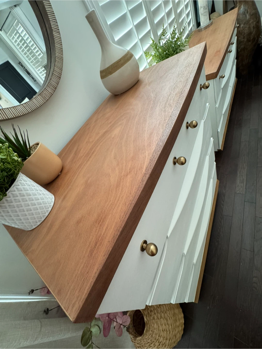 Refinished Mid-Century Solid Wood Dresser Set- Matching Pair - photo 2