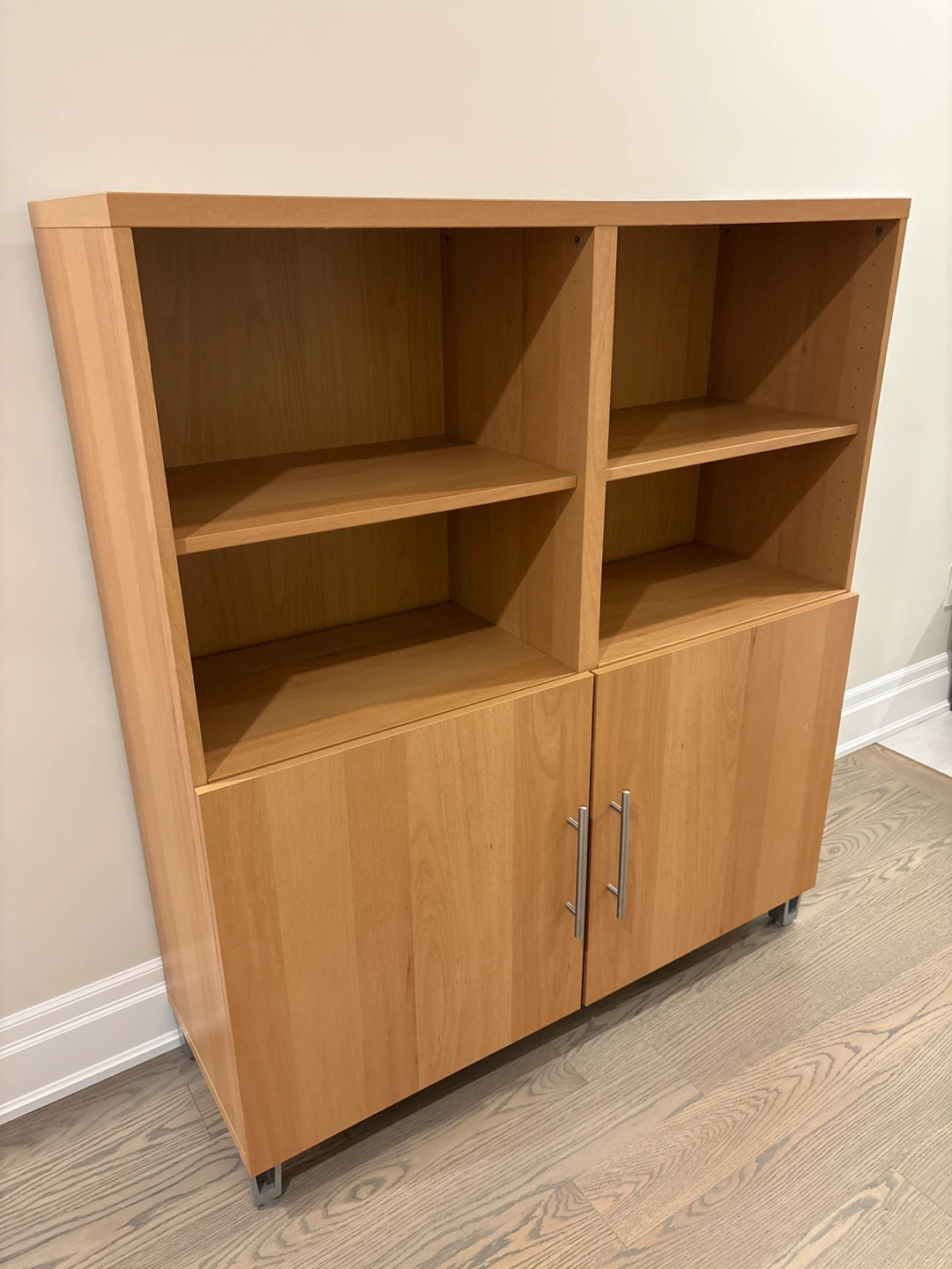 Wooden Storage Cabinet with Doors and Shelves