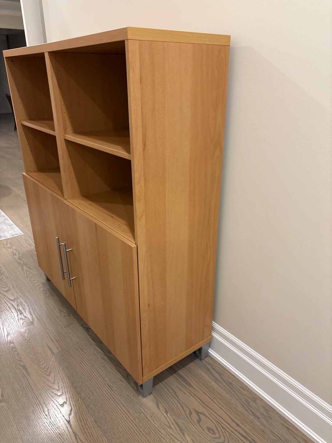Wooden Storage Cabinet with Doors and Shelves - photo 2