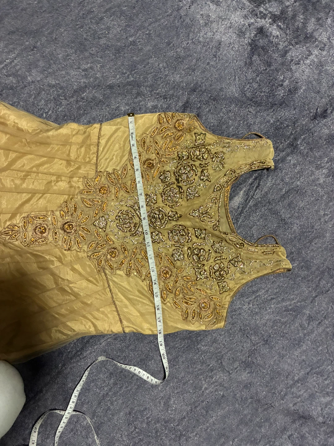 Gold Embellished long anarkali top with chudidar and duppata Set - photo 3