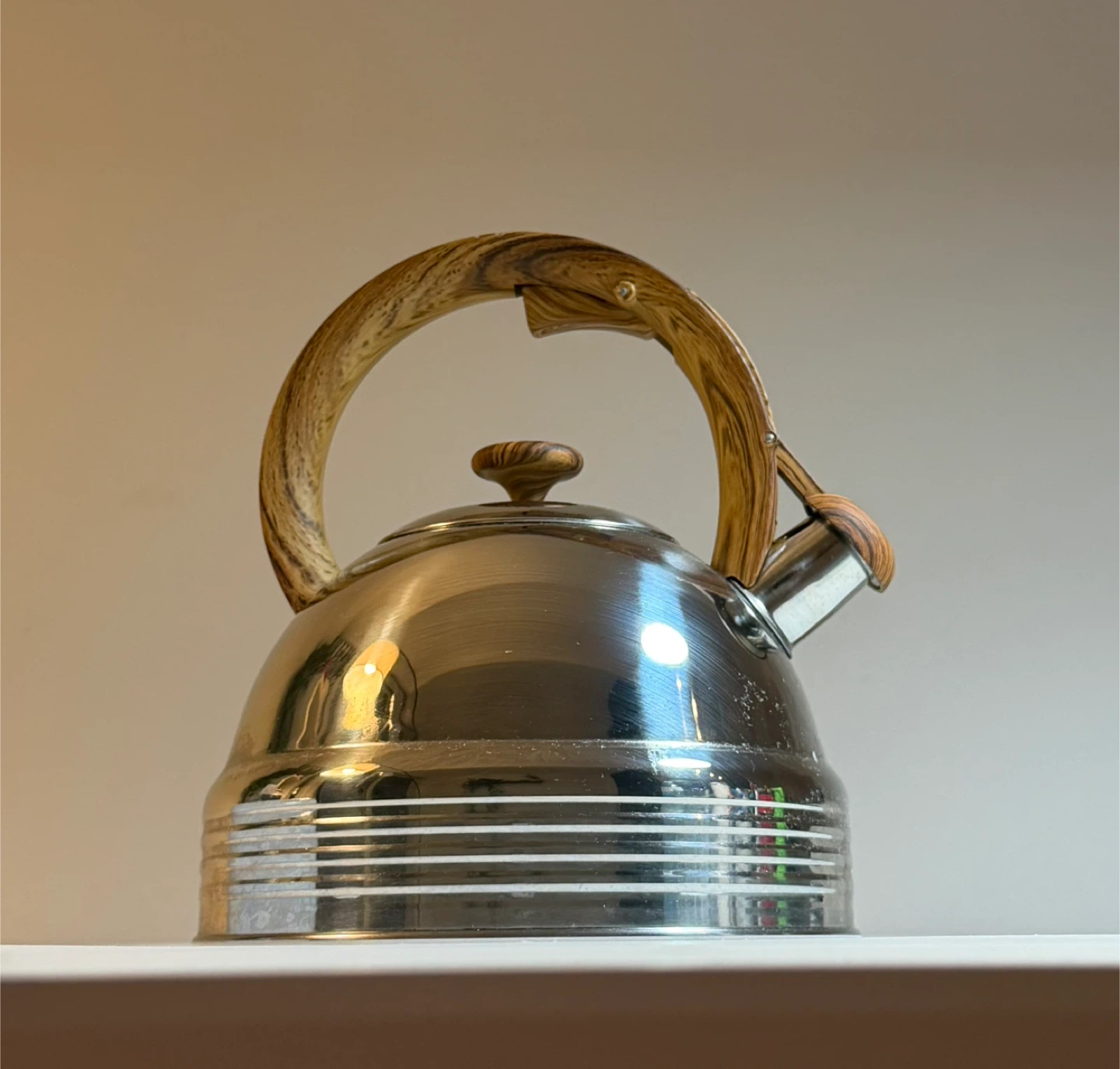 Stainless Steel Kettle with Wood Handle