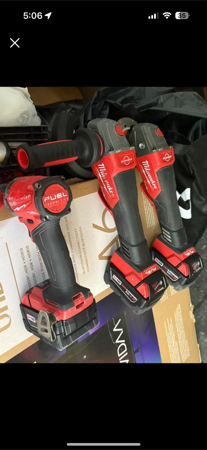 Milwaukee FUEL M18 Cordless Grinders (2) with Batteries