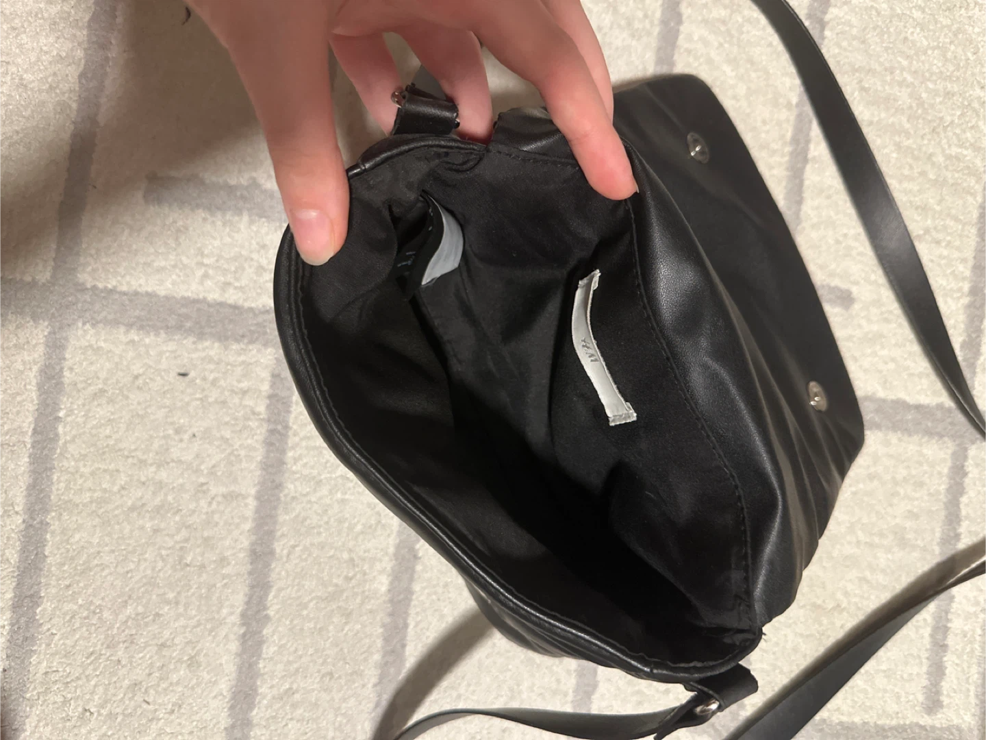 H&M Black Faux Leather Crossbody Bag