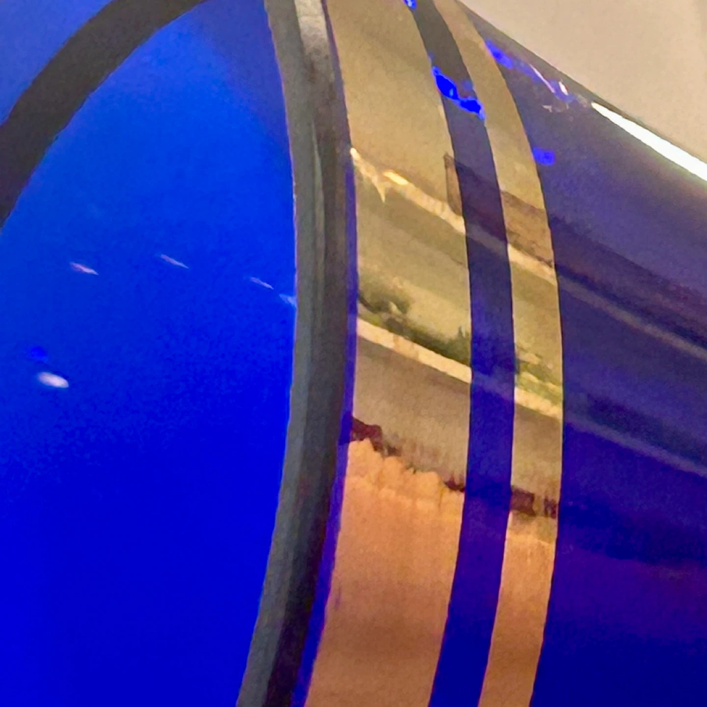 Cobalt Blue Gilt Glass Vase, Hand-Painted Enamel - photo 4