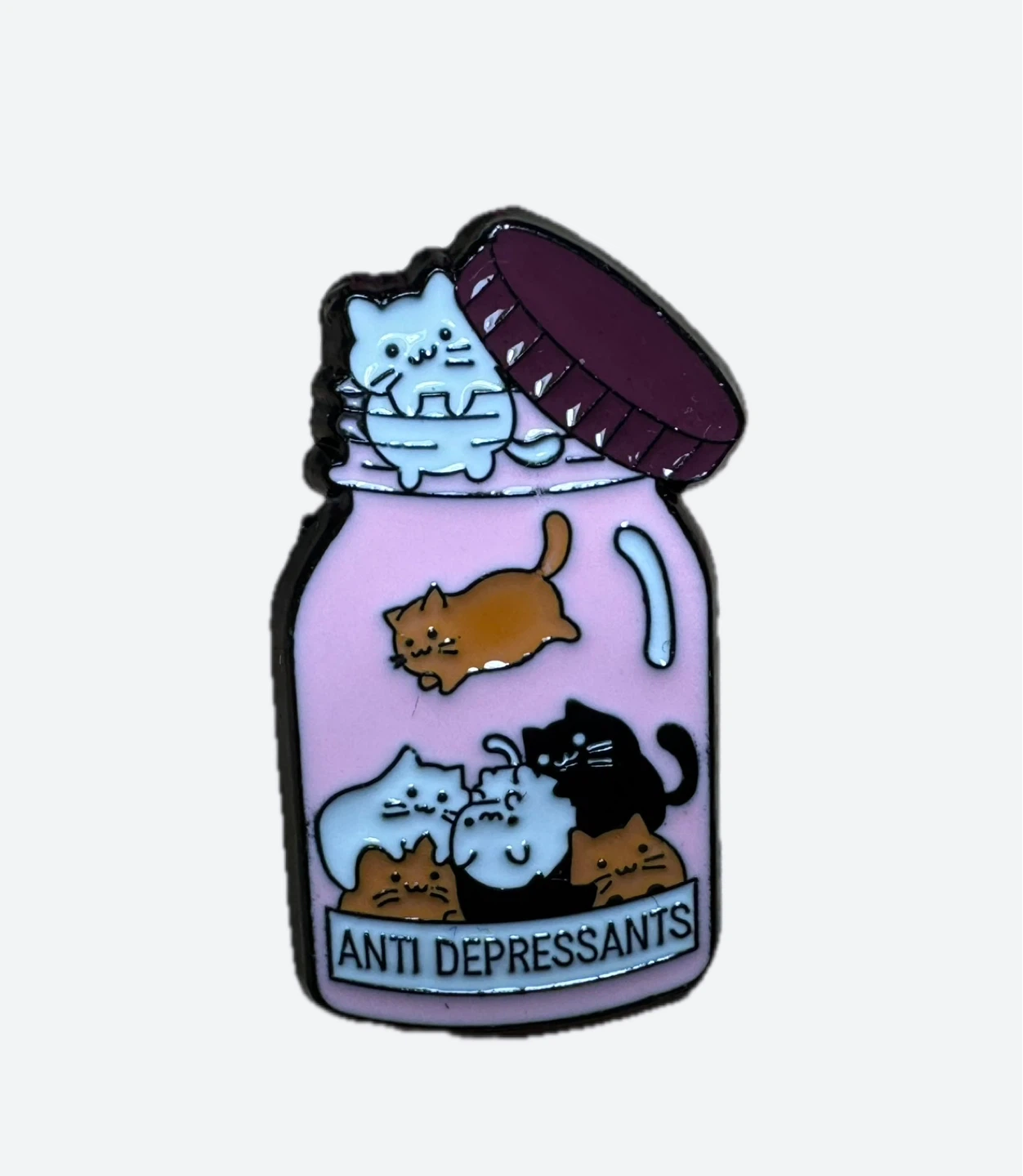 Enamel Pin - "Anti Depressants" Cats in a Jar