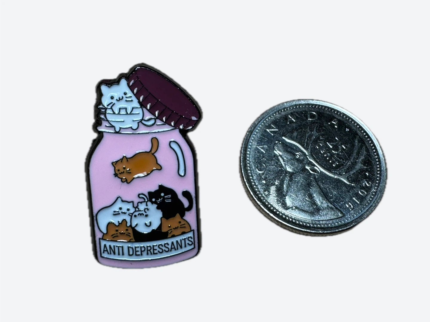 Enamel Pin - "Anti Depressants" Cats in a Jar - photo 2