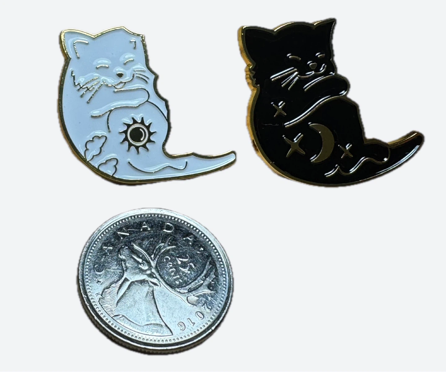 Yin Yang Cat BFF Enamel Pin set - photo 4