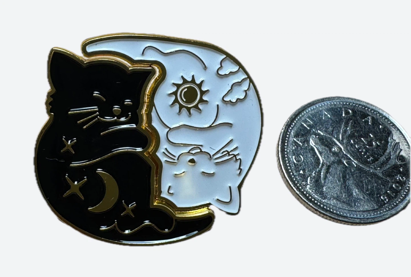 Yin Yang Cat BFF Enamel Pin set - photo 2