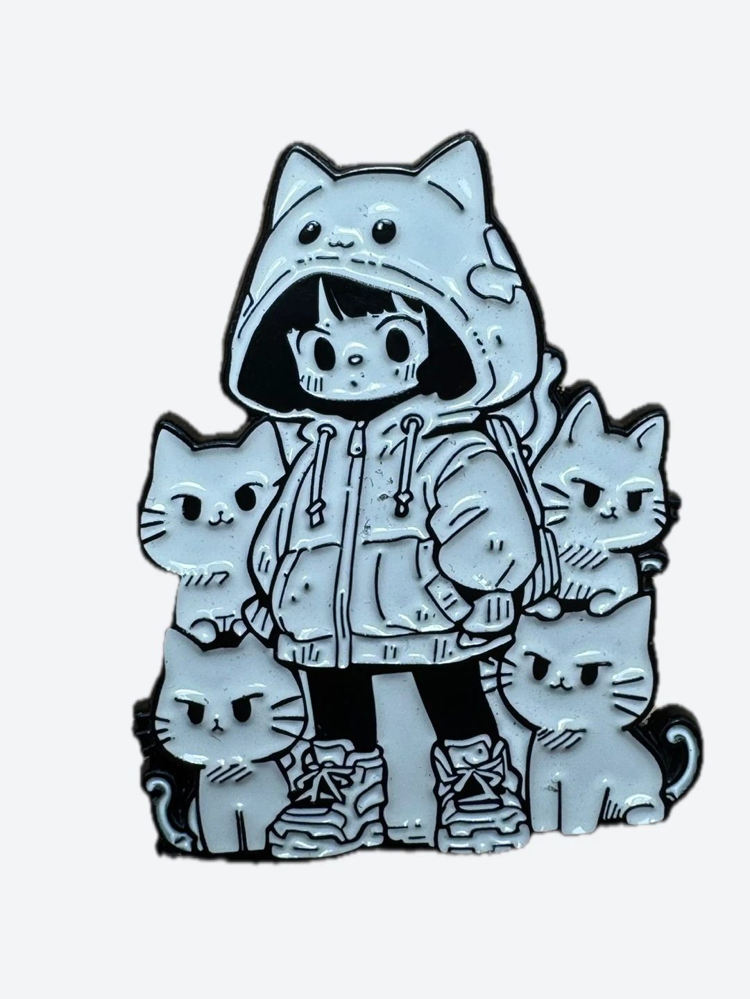 Enamel Pin - Cool 😎 Girl with Cats