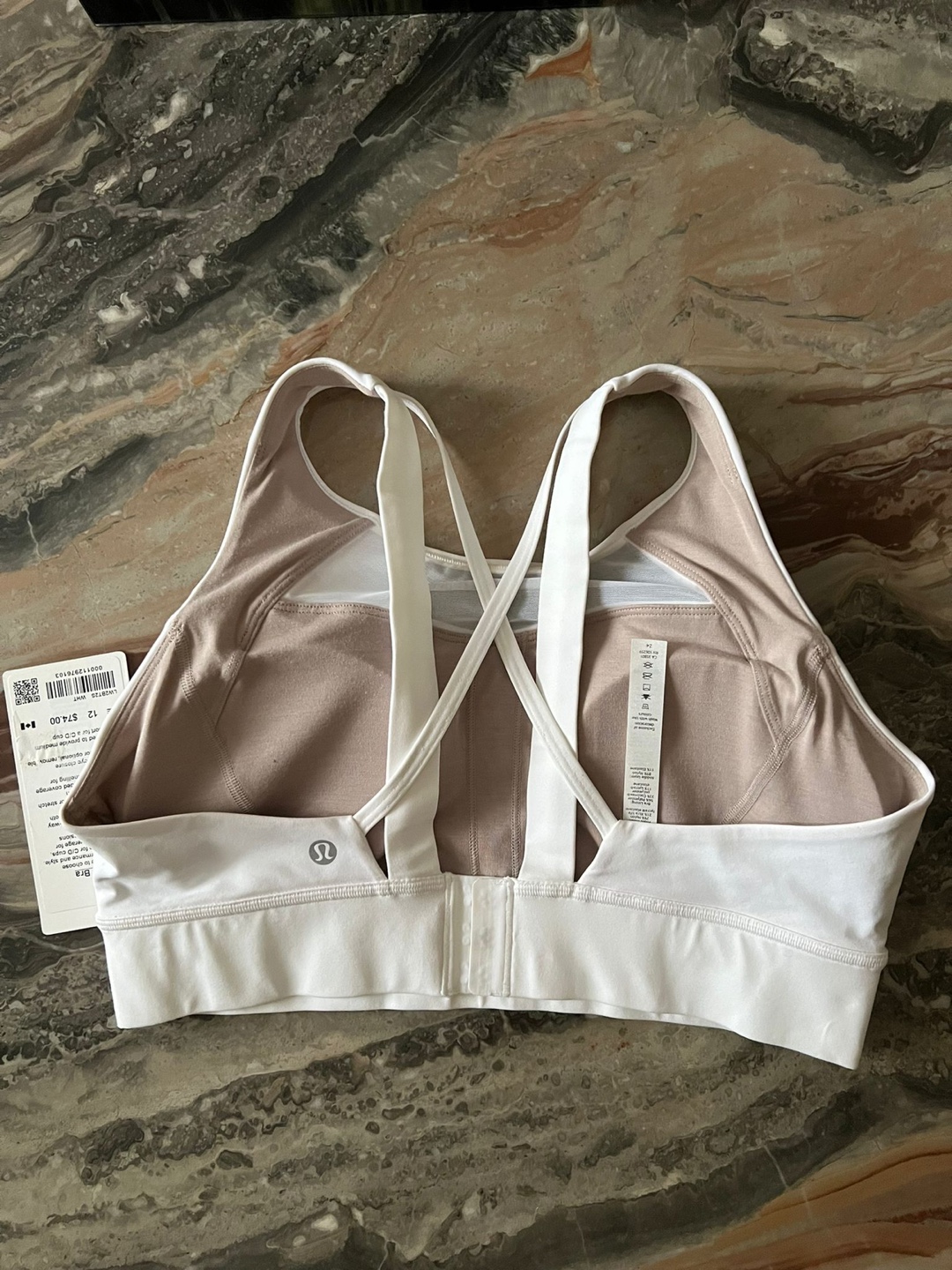 Lululemon Athletica White Breathe it in Sports bra Sz 12 NEW - photo 4