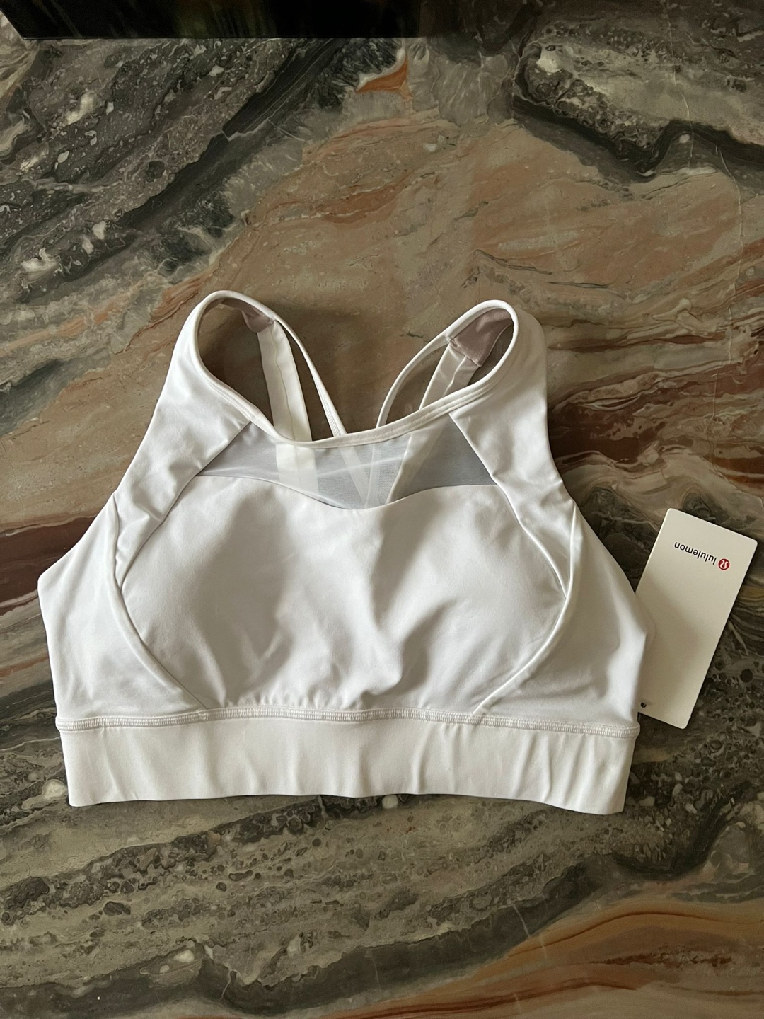 Lululemon Athletica White Breathe it in Sports bra Sz 12 NEW - photo 3
