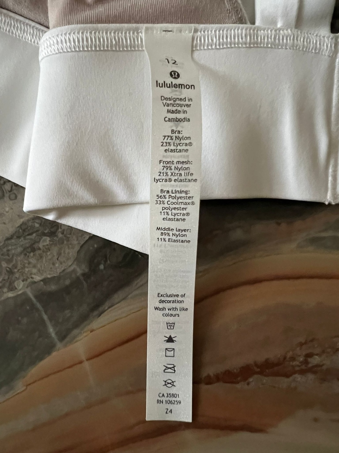 Lululemon Athletica White Breathe it in Sports bra Sz 12 NEW - photo 5