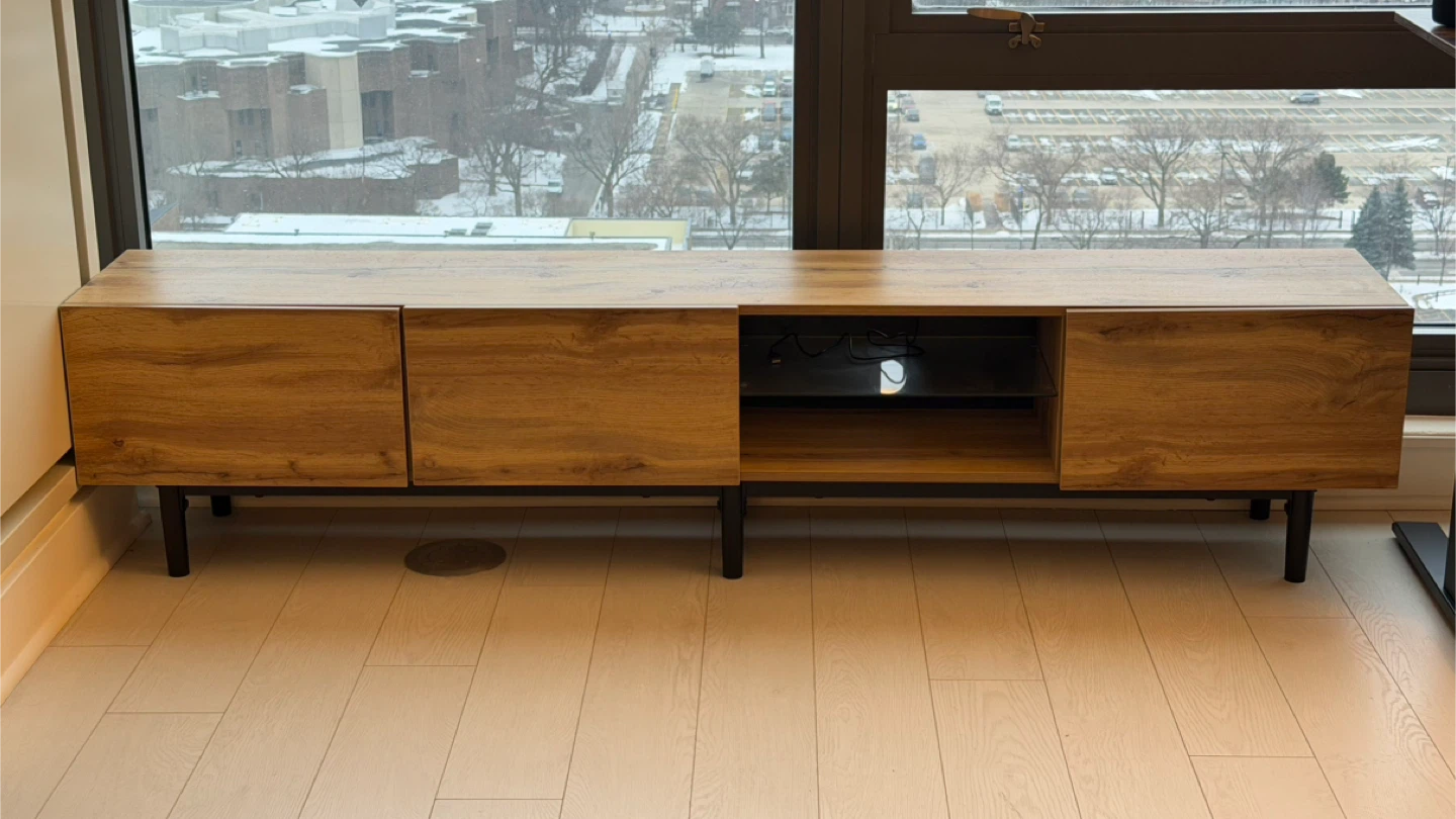Modern Wood TV Stand with Storage - photo 4