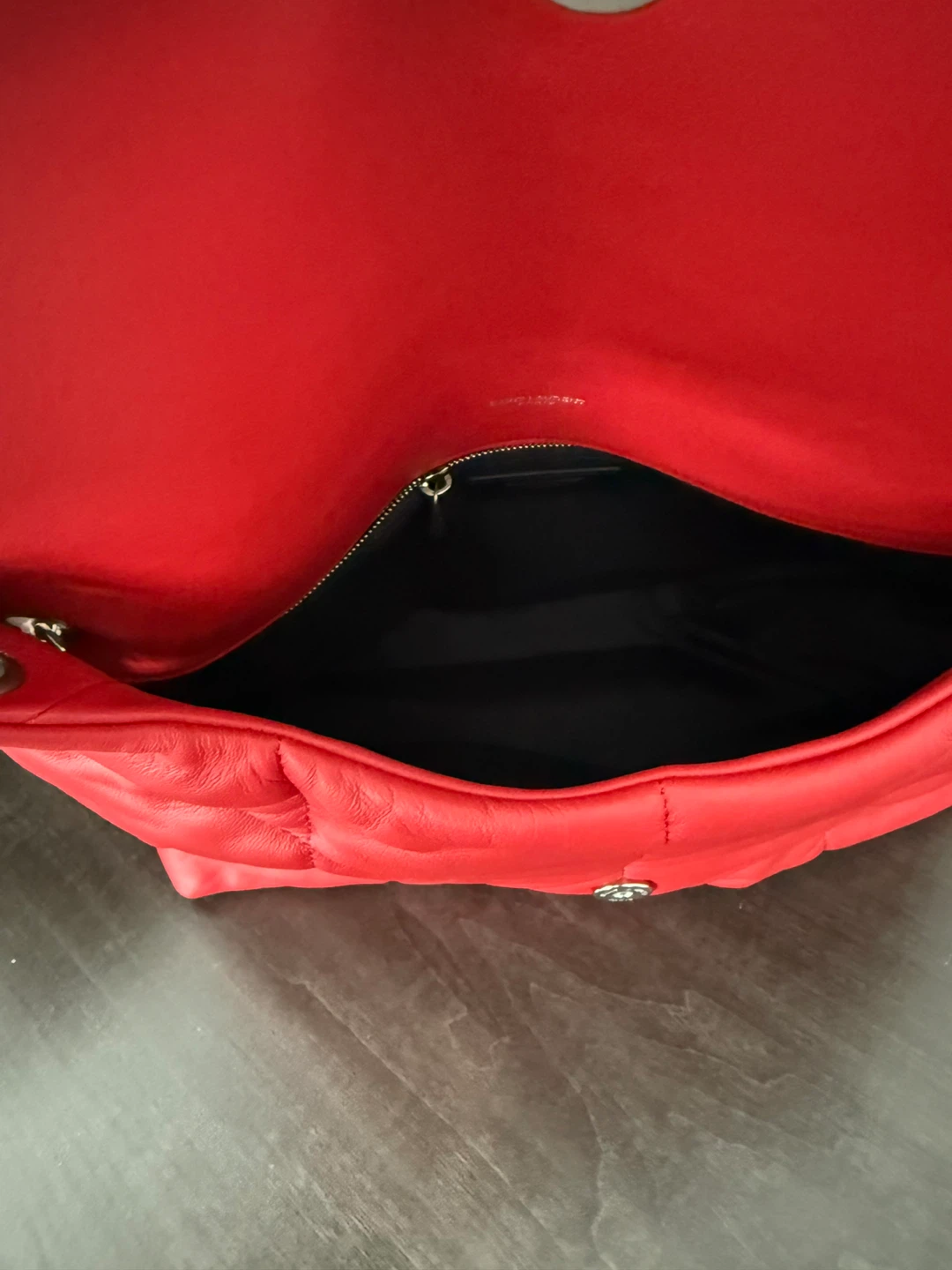 Saint Laurent Red Leather Puffer Bag - photo 3