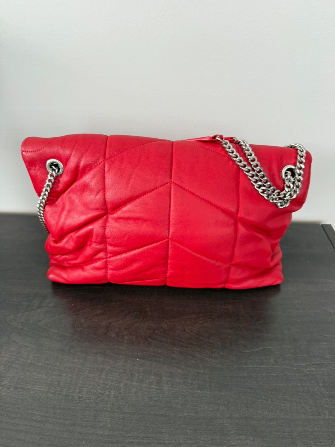 Saint Laurent Red Leather Puffer Bag - photo 5