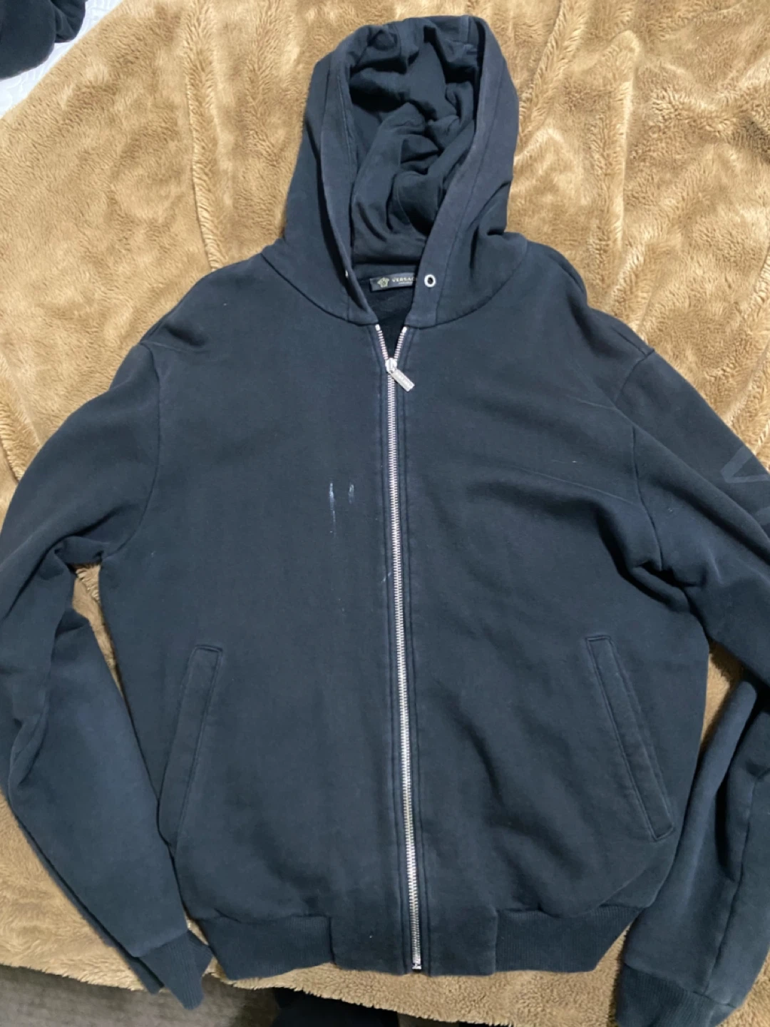 Versace Black Zip-Up Hoodie