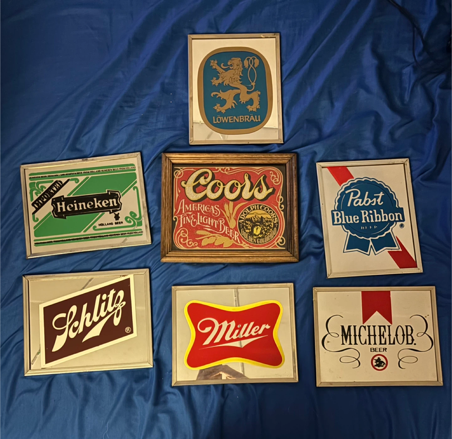 Collection of 7 Beer Brand Mirrors