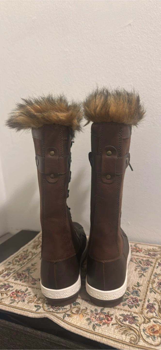 Brown Faux Fur Lined Winter Boots