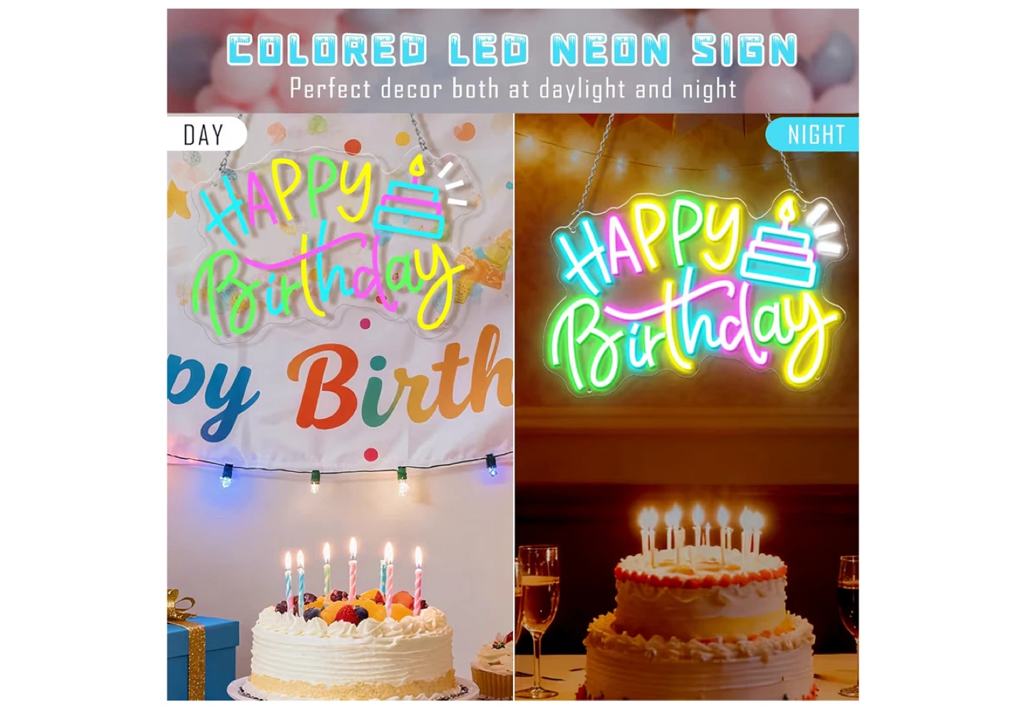 RENTAL: Happy Birthday Neon Sign - photo 3