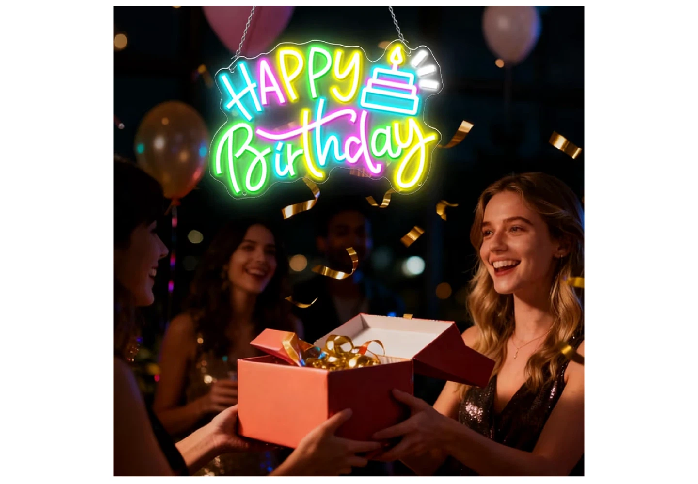 RENTAL: Happy Birthday Neon Sign
