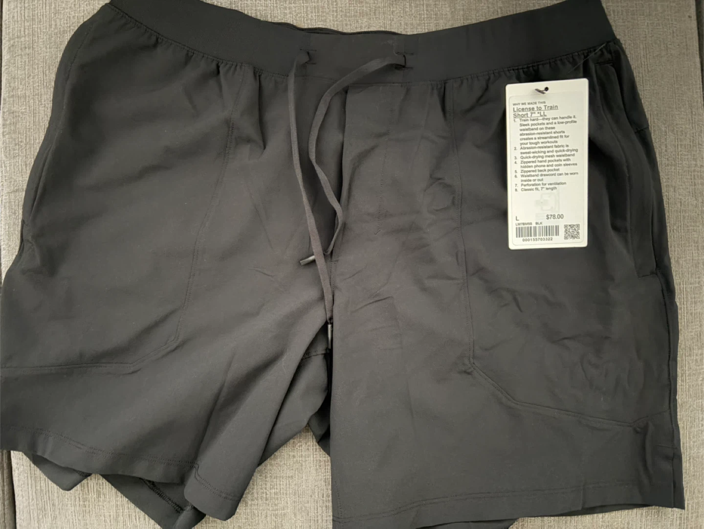 Lululemon Train to Run Short 7" Black (linerless) Large