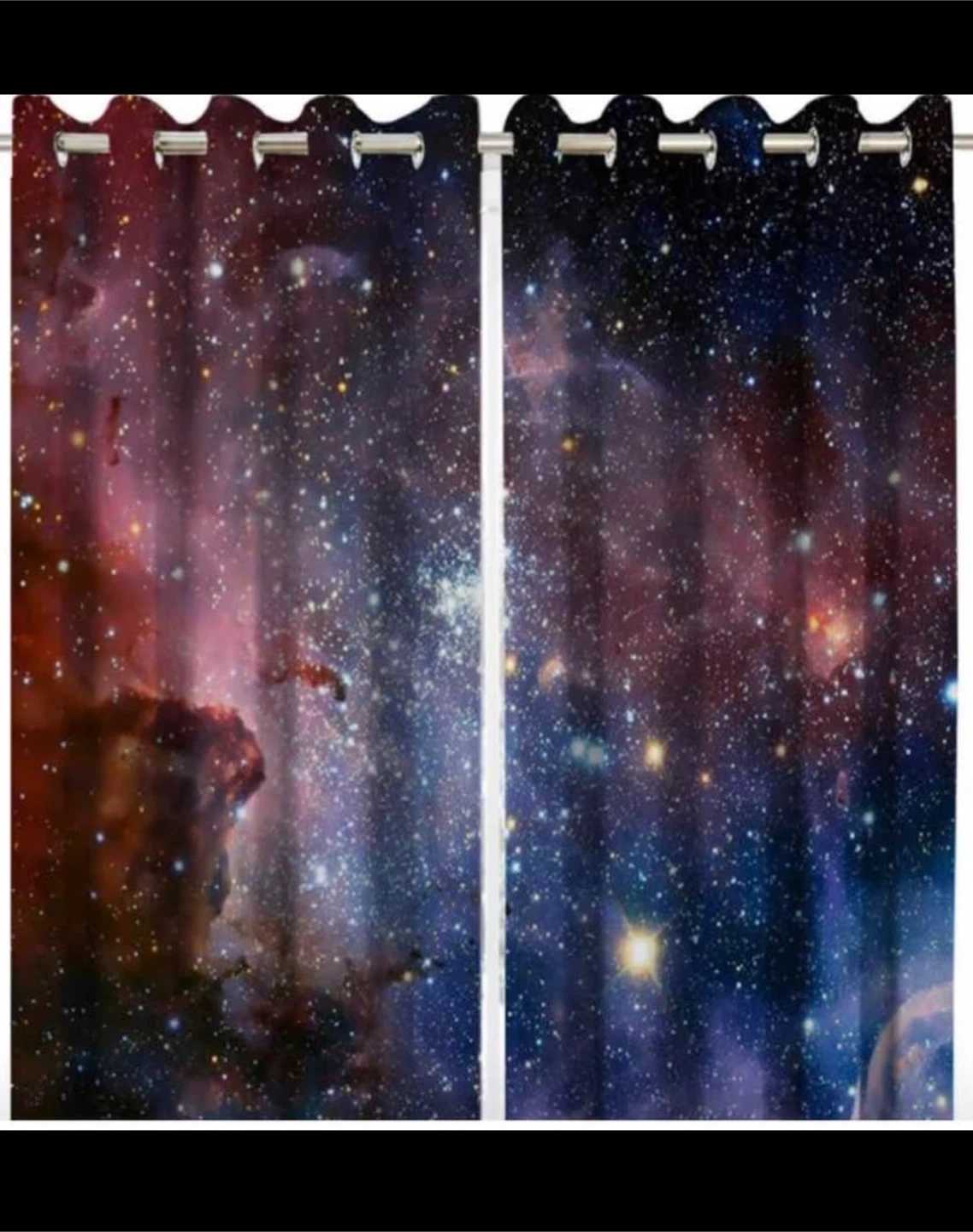 Space Nebula Print Blackout Curtains