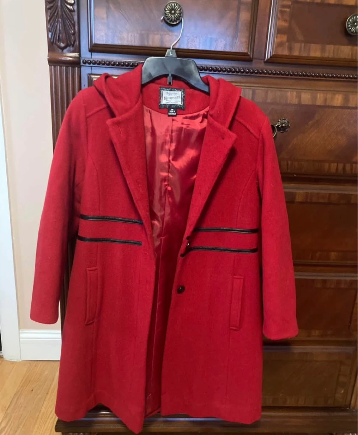 Rothschild Red Hooded Coat Size 14