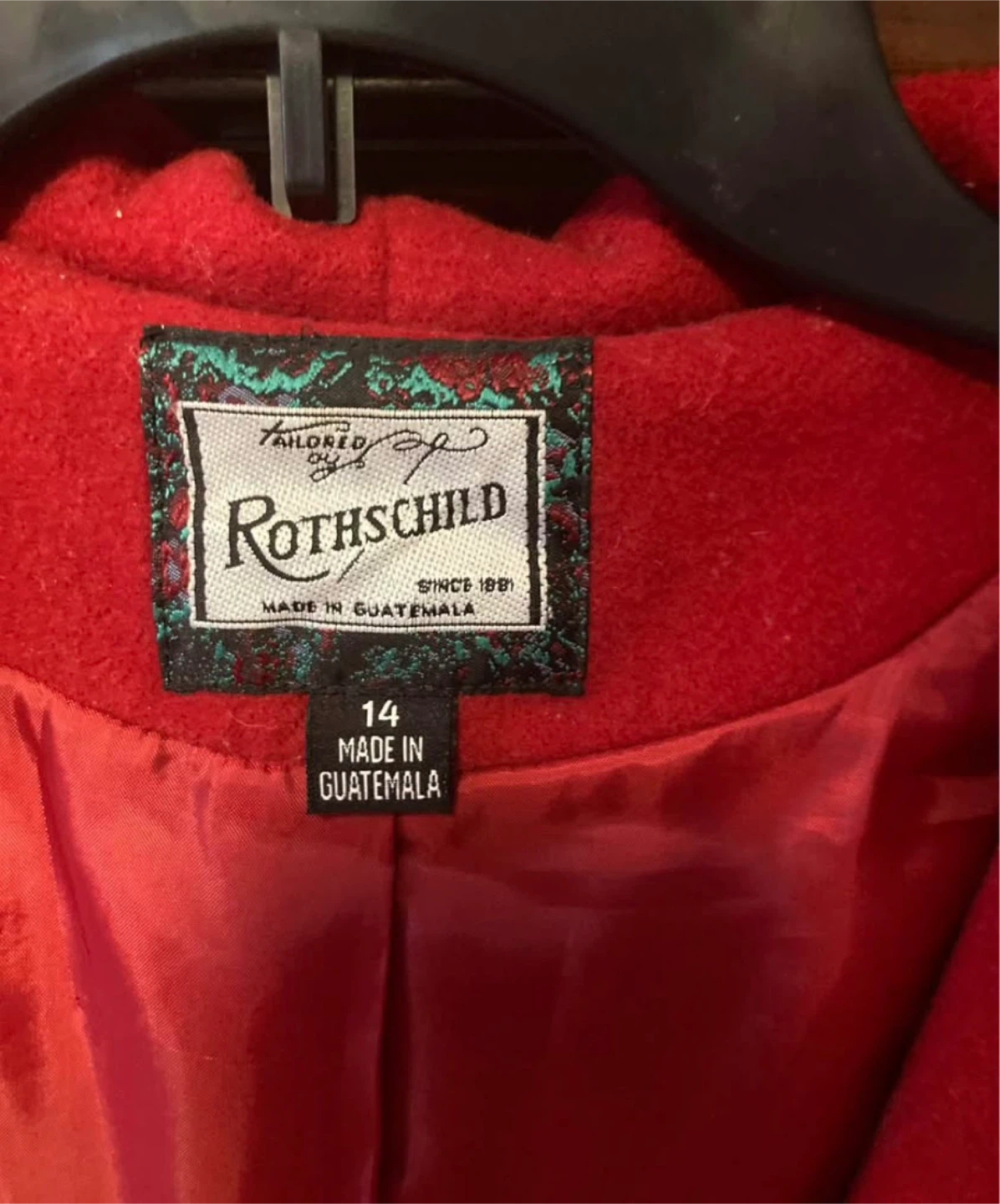 Rothschild Red Hooded Coat Size 14 - photo 3