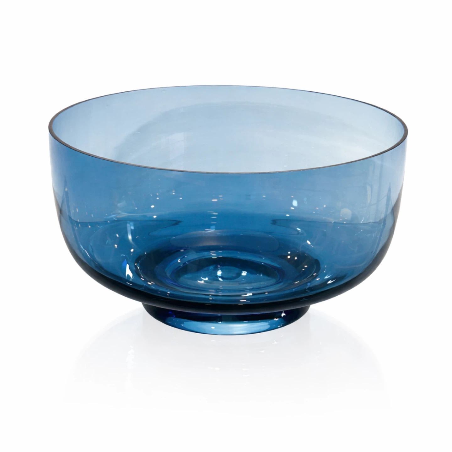 Blue Pressed Glass Bowl, UV-Reactive, Manganese Glass, 1960s - photo 3
