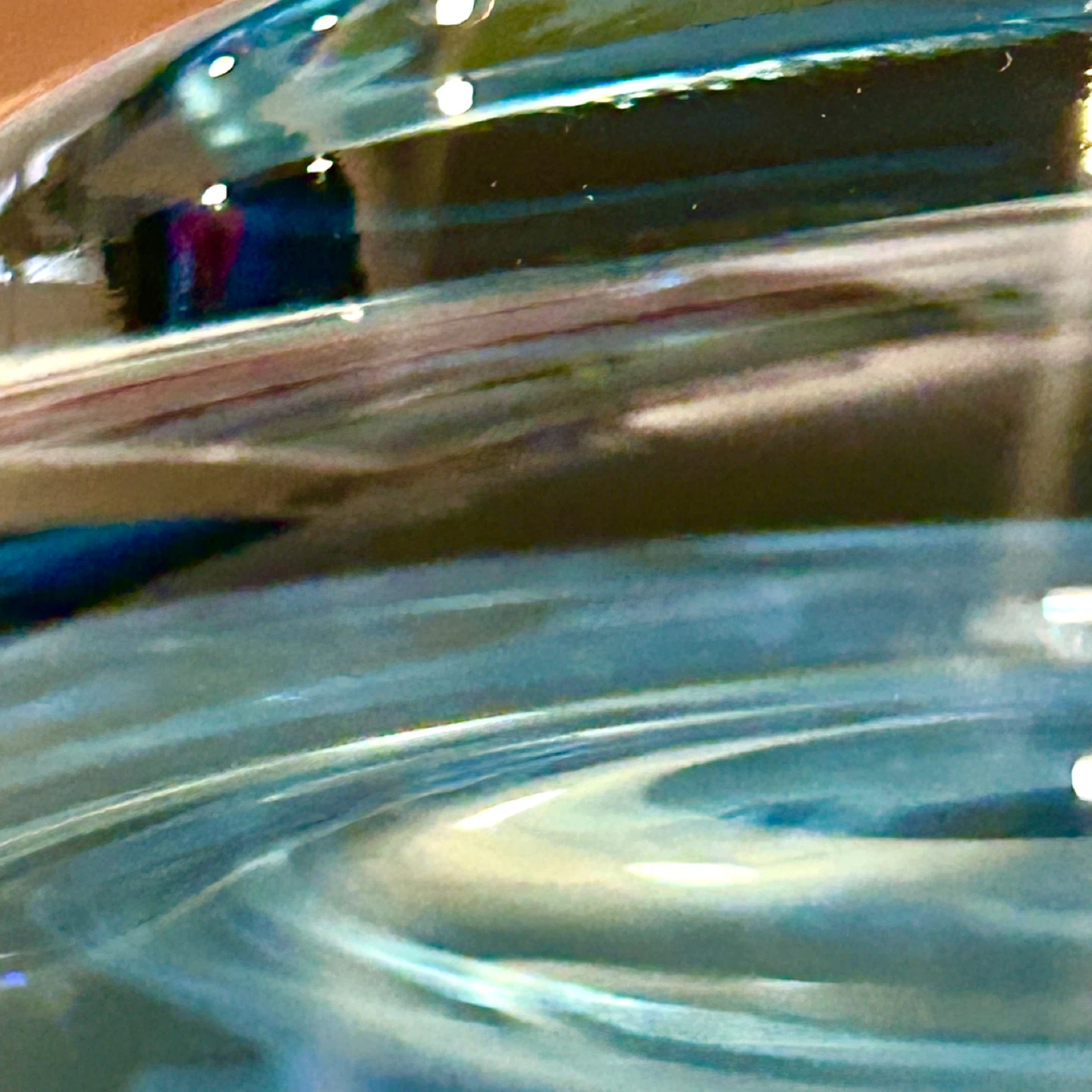 Blue Pressed Glass Bowl, UV-Reactive, Manganese Glass, 1960s - photo 5