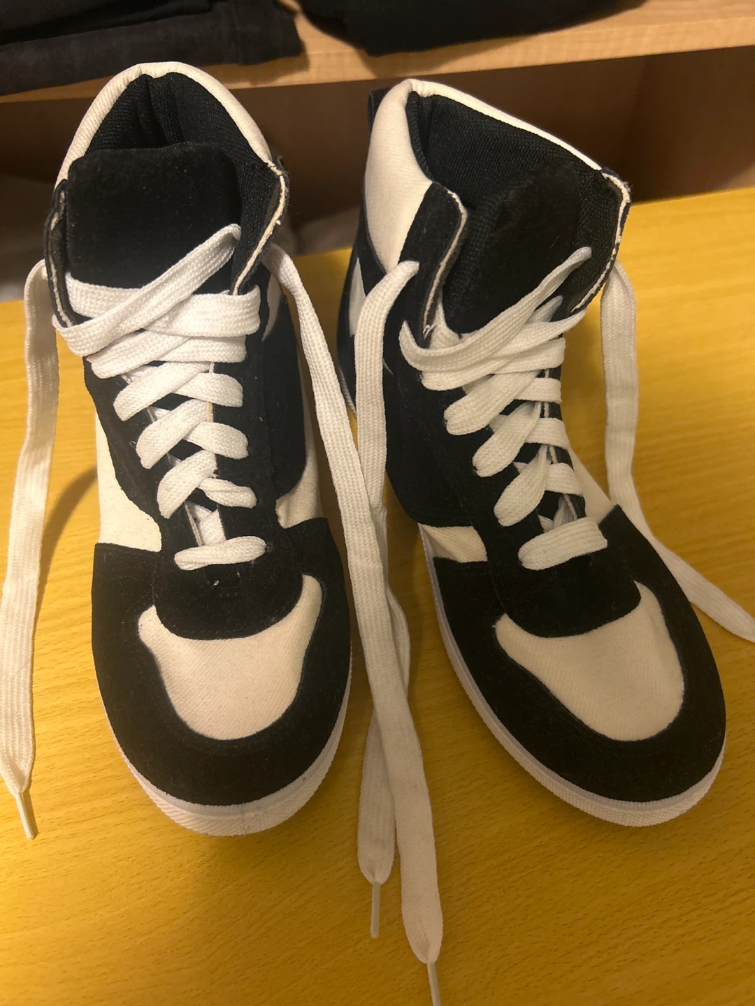 Black and White High-Top Sneakers Size 39