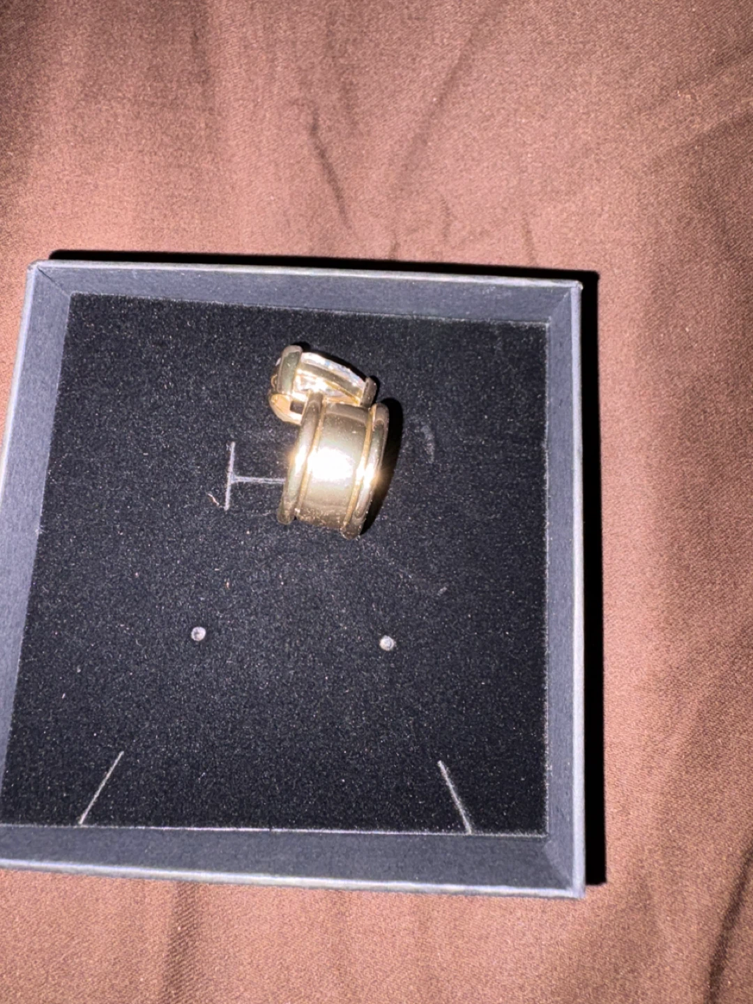 Gold-tone Ring with Pear-shaped Crystal - photo 4