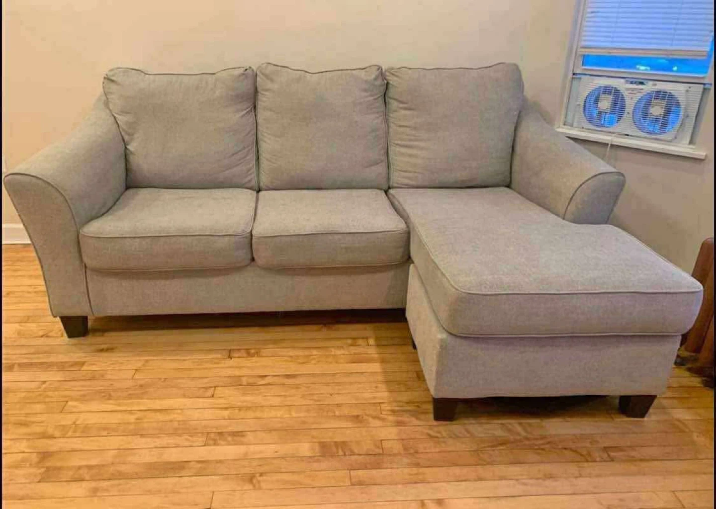Light Gray Sectional Sofa with Chaise