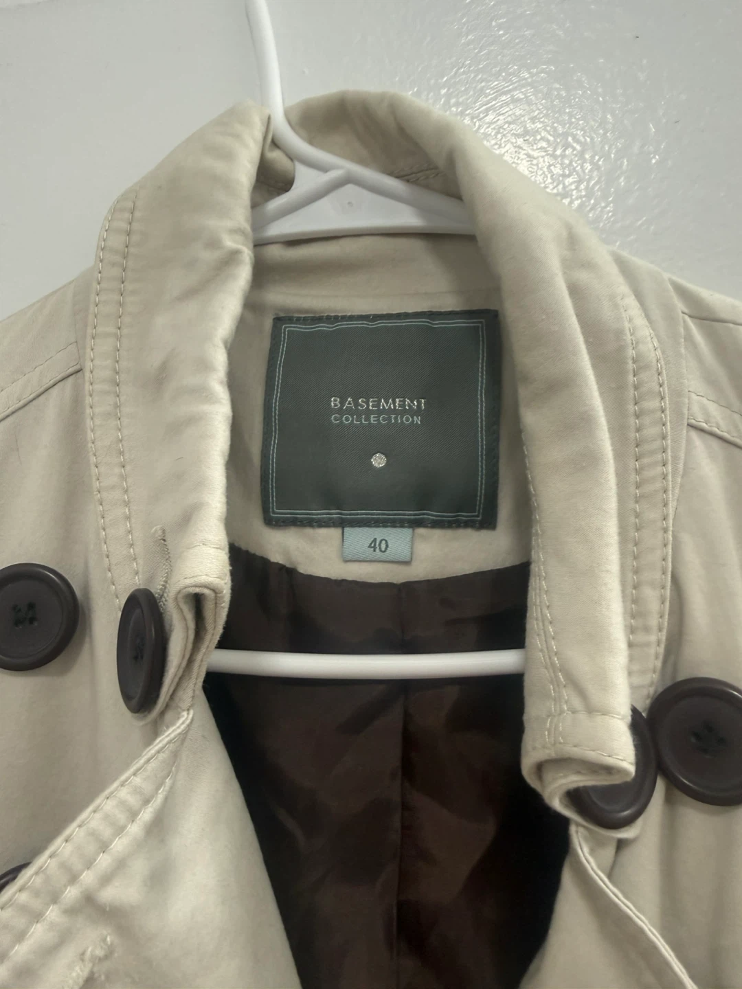 Beige Double-Breasted Trench Coat with Faux Fur Cuffs - photo 3