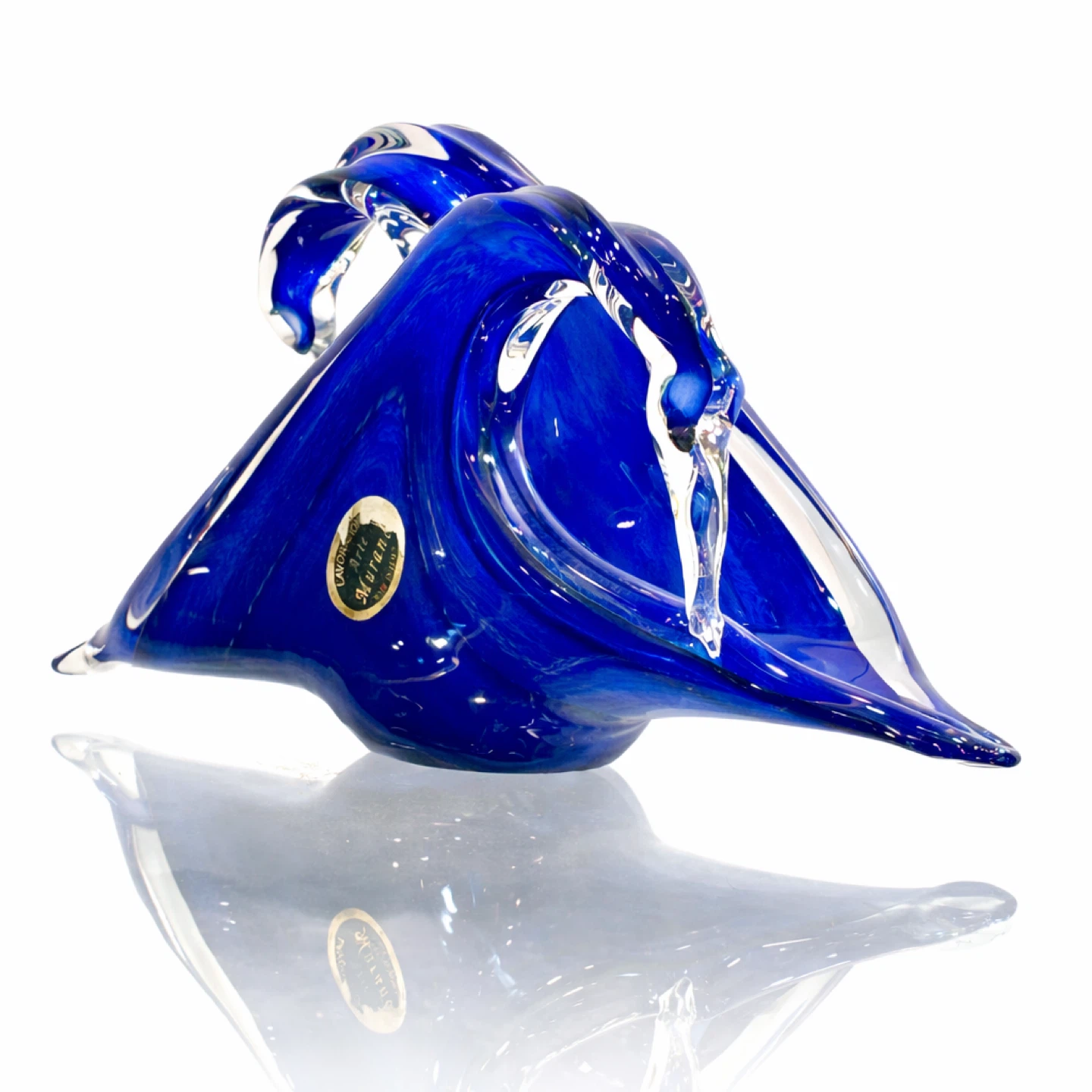 Murano Sculptural Cobalt Art Glass Form, Italy, c. 1960s