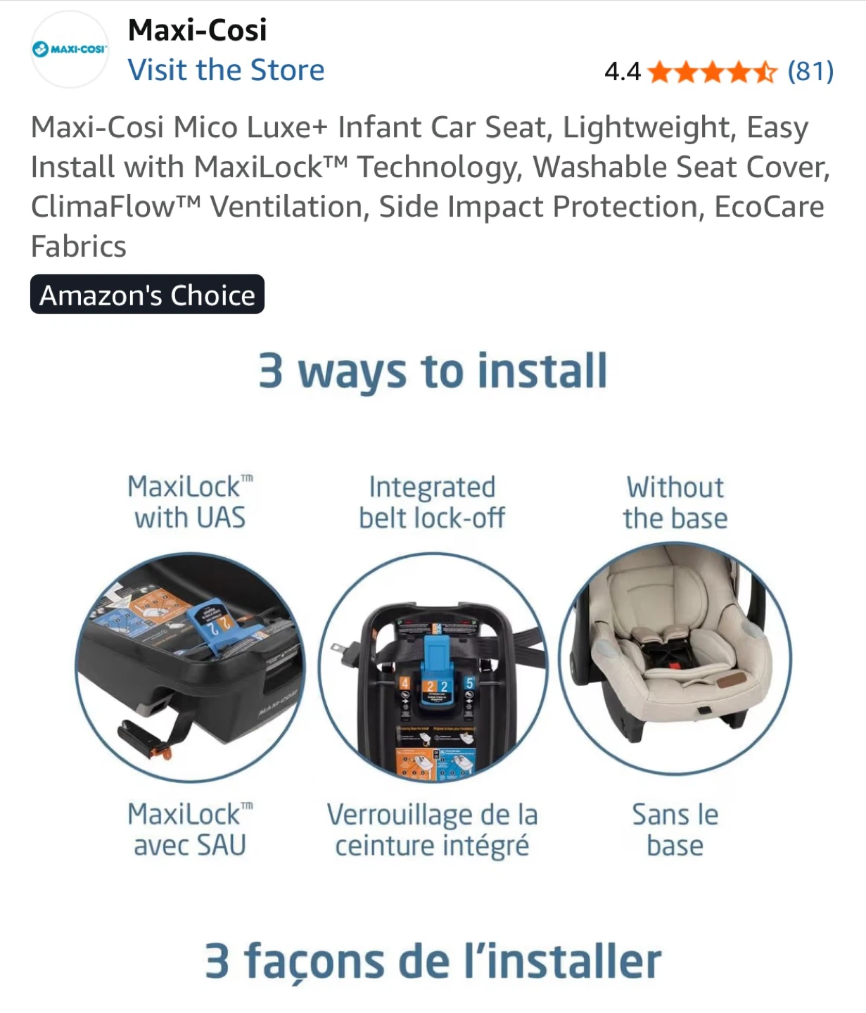 (Brand New in the box) Maxi-Cosi Mico Luxe+ Infant Car Seat - photo 4