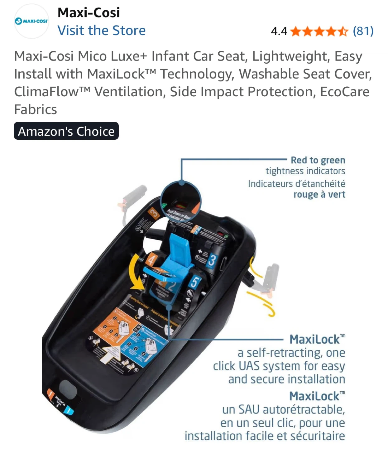 (Brand New in the box) Maxi-Cosi Mico Luxe+ Infant Car Seat - photo 5