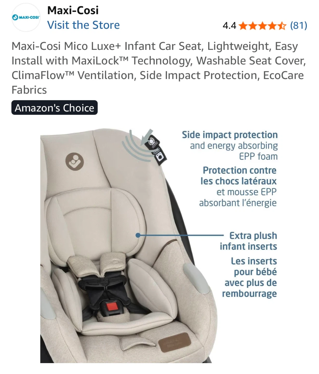 (Brand New in the box) Maxi-Cosi Mico Luxe+ Infant Car Seat - photo 3