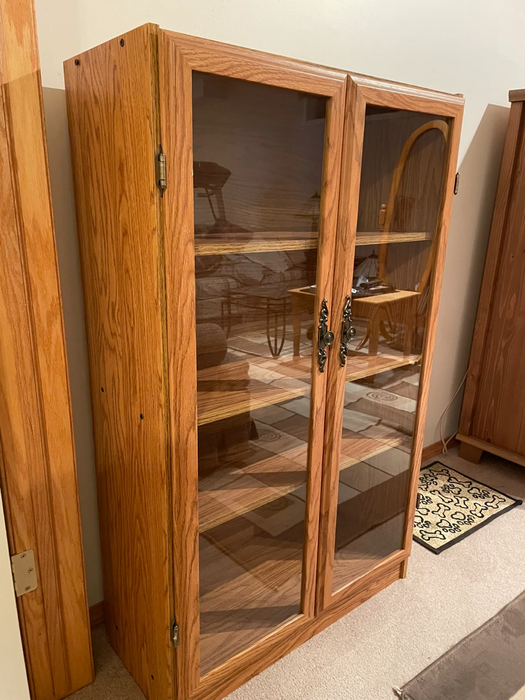 Oak Display Cabinet with Glass Doors - photo 5