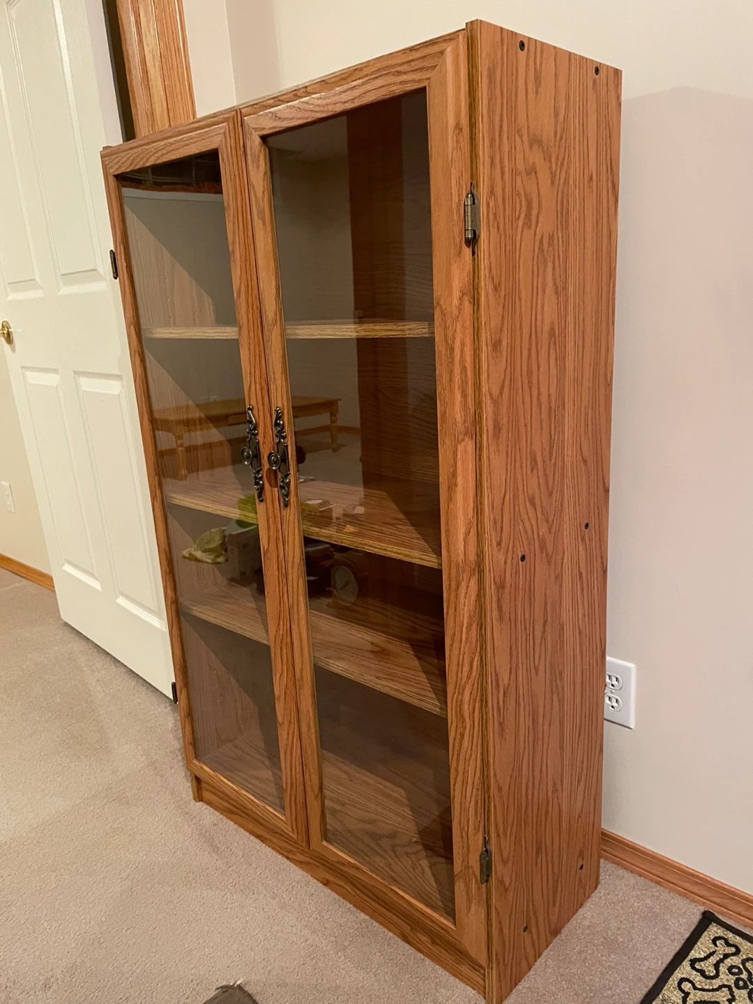 Oak Display Cabinet with Glass Doors - photo 4