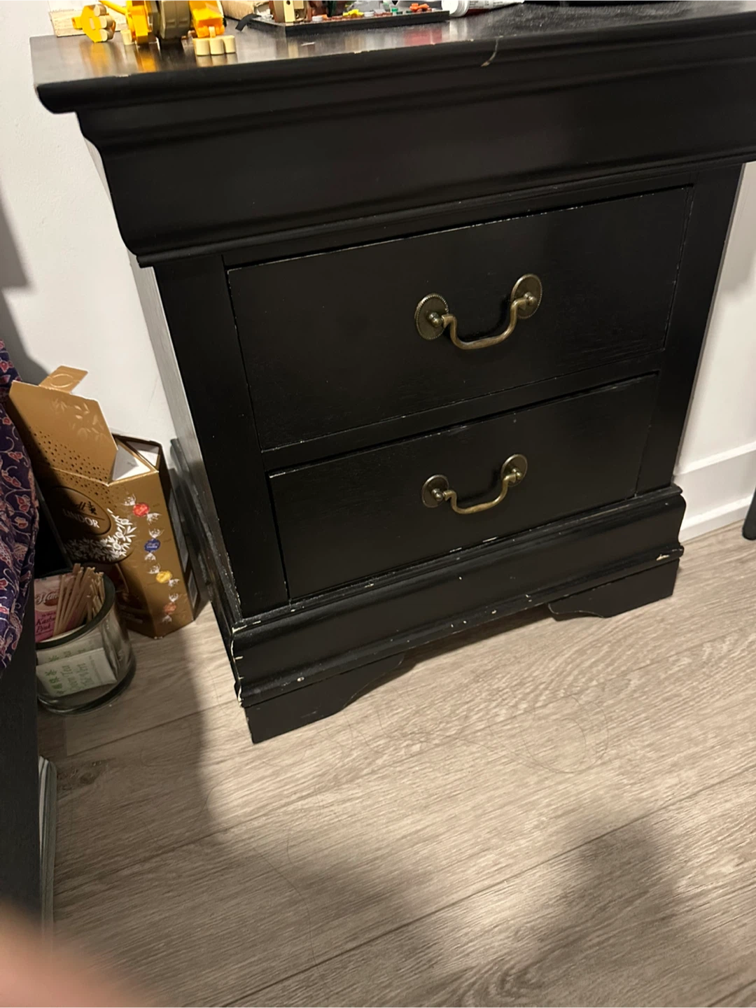 2 Black Two-Drawer Nightstand - photo 4
